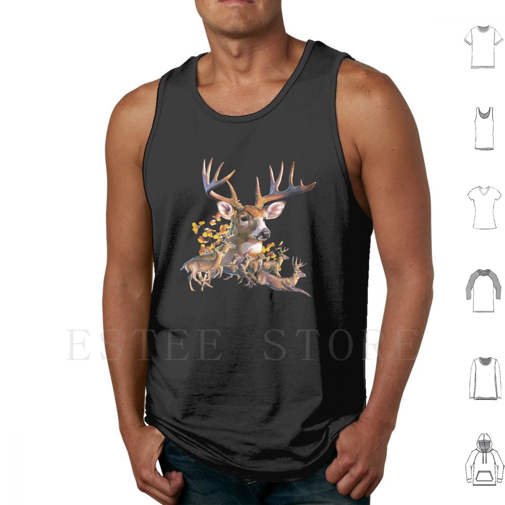 Wildman Hunting & Outdoor Photos - Deer Collage Tank Tops Vest Sleeveless