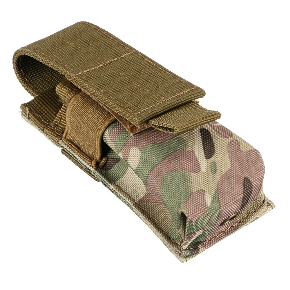 Outdoor Hunting Knife Set - Tactical Molle Flashlight Pouch Torch Holder