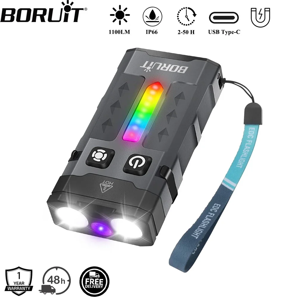 BORUiT EV20 1100LM EDC UV Keyc - огляд і ціна Outdoor Hunting Lights